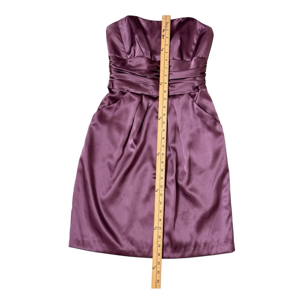 David's Bridal purple strapless side pockets short dress Size 4 - Picture 2 of 6
